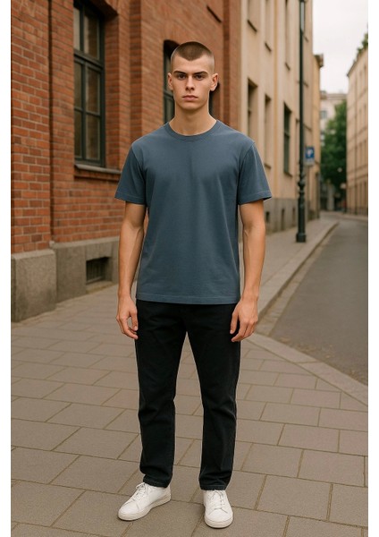 Regular Kalıp Kadın - Erkek Unisex Basic Tişört Gri indirimleri