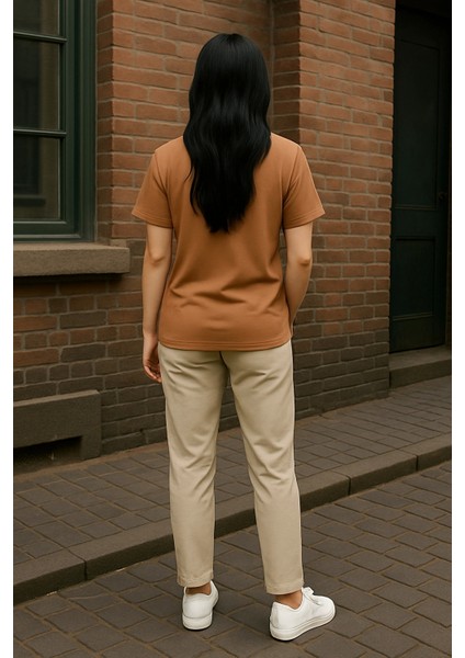 Regular Kalıp Kadın - Erkek Unisex Basic Tişört Ten Rengi fiyatları