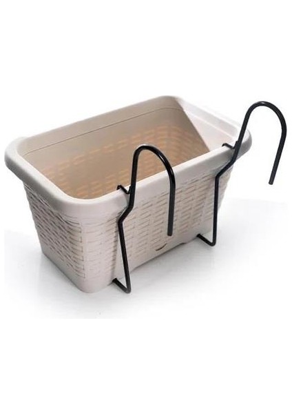 SO-HB01A Askılı Hasır Desen Balkon Saksı 6.5 Litre No 1