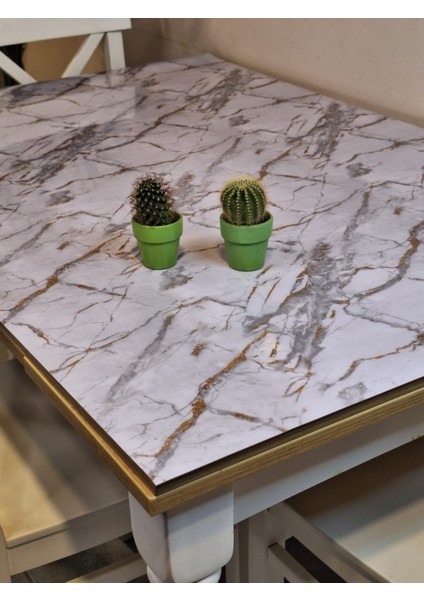 Kalın Pvc Masa Koruyucu – 1.2 mm Mika Örtü, 80 cm En, Mermer Desen fiyatları