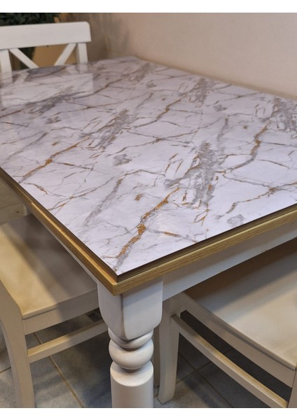 Kalın Pvc Masa Koruyucu – 1.2 mm Mika Örtü, 80 cm En, Mermer Desen fırsatları