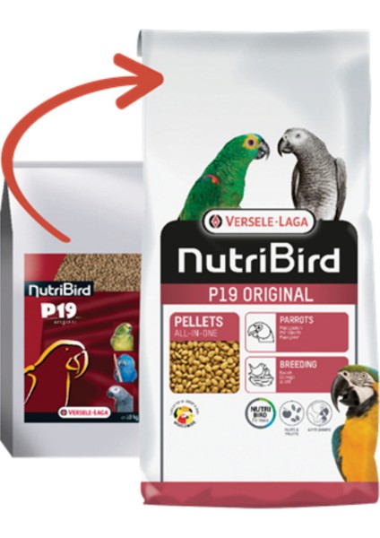 Nutrıbırd P19 Orıgınal Papağan Pelet Yem 10KG Ynsmr