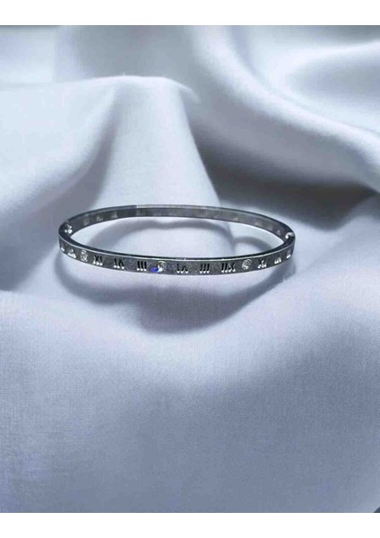 Unisex Roma Rakamlı Çelik Kelepçe fiyatları