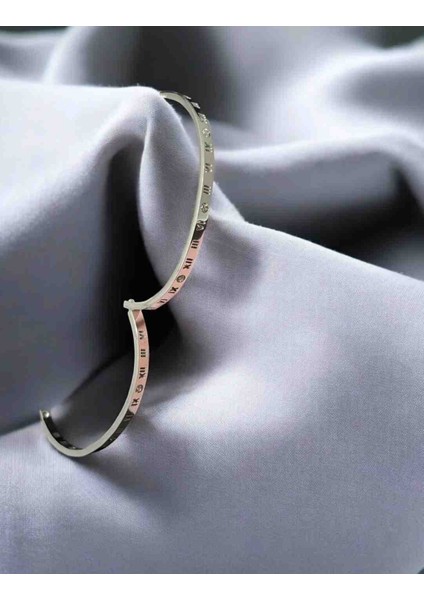 Unisex Roma Rakamlı Çelik Kelepçe fırsatları