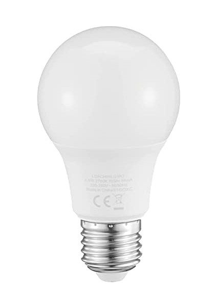 E27 LED Lamba, Sarı Işık (2700K), 8.5W, 806 Lümen