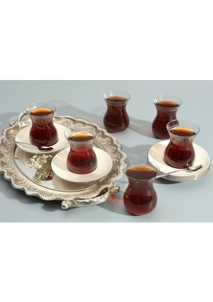 Peride Platin 6 Kişilik Çay Takımı