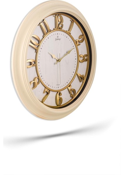 Şık Eskitme Kabartma Kadranlı 50 cm Duvar Saati Beyaz fırsatları