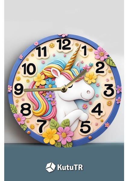 Sessiz Yuvarlak Ahşap Duvar Saati, 3D ve 2d Tasarım, Çocuk Odası Dekoru fiyatları