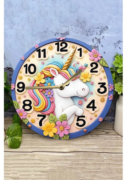 Sessiz Yuvarlak Ahşap Duvar Saati, 3D ve 2d Tasarım, Çocuk Odası Dekoru modelleri