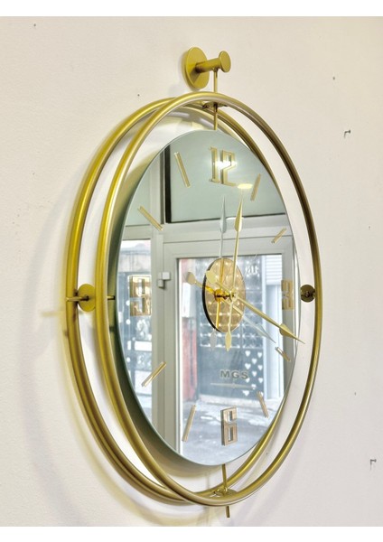 Altın Rengi Aynalı Duvar Saati, Şık ve Modern Tasarım, 48 Cm. fiyatları