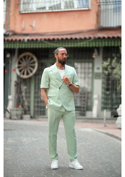 Yeni Koleksiyon Özel Tasarım Geniş Kalıp Mono Yaka Takım