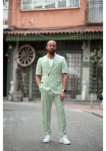 Yeni Koleksiyon Özel Tasarım Geniş Kalıp Mono Yaka Takım