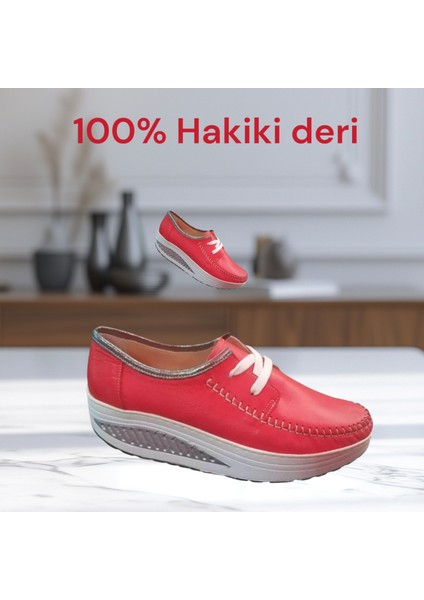 2001 Kırmızı Deri Yürüyüş Ayakkabısı