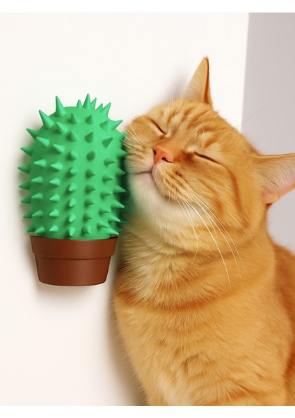 MADEORA3D 3D Baskı Kedi Kaşınma Kaktüsü – 15 cm Pla Malzeme, Duvara Monte Edilebilir Tırmalama Oyuncağı