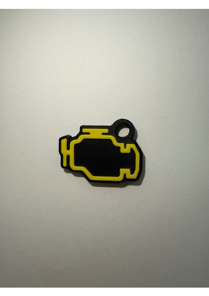Check Engine Motor Arıza Işığı Temalı 3D Anahtarlık – Araba Severler Için Hediye