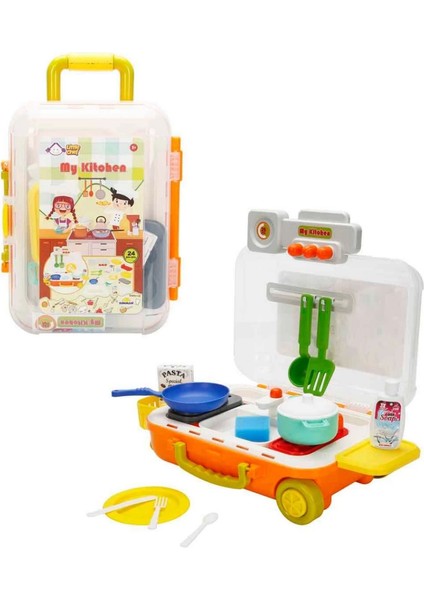 Little Chef Çekçekli Bavul Mutfak Seti 24 Parça