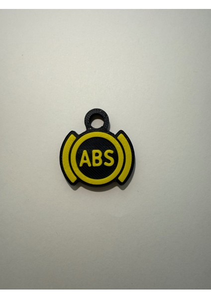 Abs Uyarı Işığı Temalı 3D Anahtarlık – Araç Güvenlik Sembolü Anahtarlık