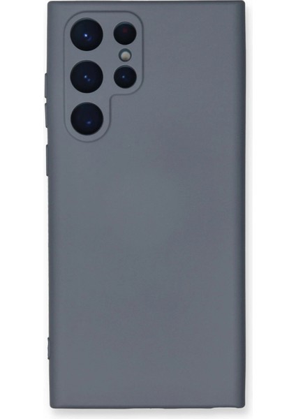 Samsung Galaxy S22 Ultra Kılıf Nano Içi Kadife Silikon - Gri Drstr