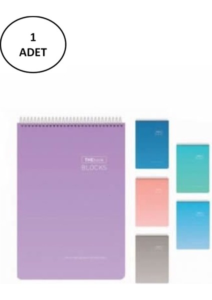 Thebook 17X24 100 Yaprak Kareli Spiralli Sert Kapak Bloknot