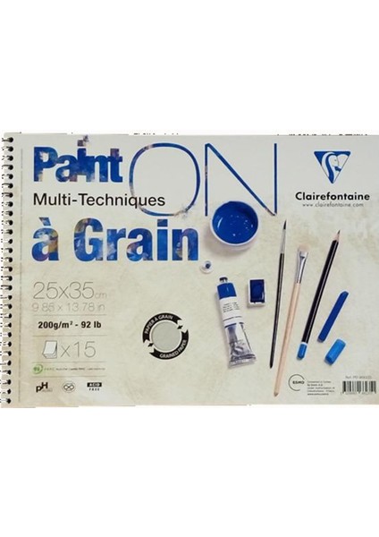 Claırefontaıne Resim Defteri Paınt-On A Graın Çizim Blok 15 Yp 25X35 cm 200 gr
