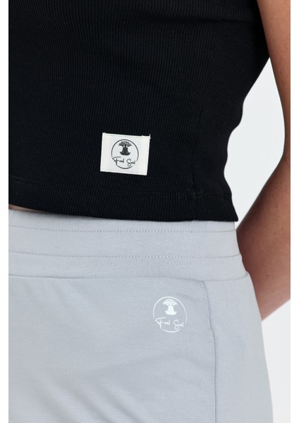Kısa Kollu Fitilli Bisiklet Yaka T-Shirt