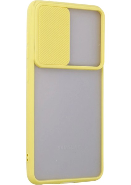 Samsung Galaxy S21 Fe Kılıf Palm Buzlu Kamera Sürgülü Silikon - Sarı Drstr fiyatları