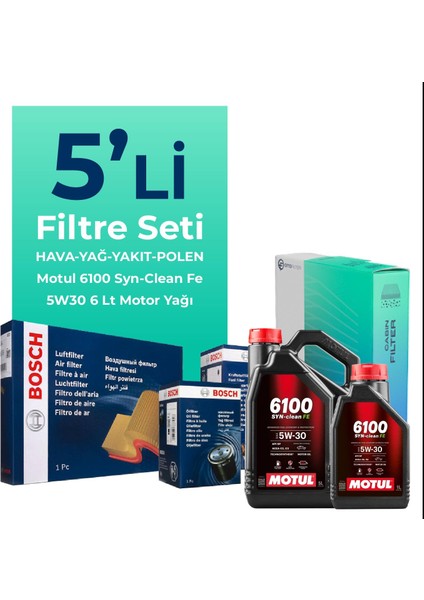 Citroen Jumper 2.2 Dizel Filtre Bakım Seti Motul Motor Yağlı (2006-2013) 5 Li