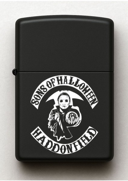 Sons Of Halloween Desenli Kişiye Özel Isimli Siyah Benzinli Metal Çakmak fiyatları