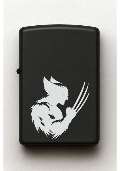 Wolwerine Desenli Kişiye Özel Isimli Siyah Benzinli Metal Çakmak fiyatları