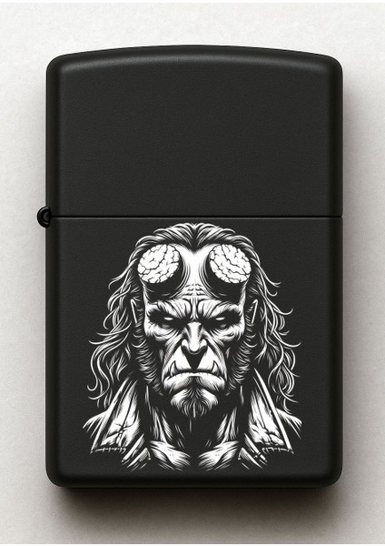 Hell Boy Desenli Kişiye Özel Isimli Siyah Benzinli Metal Çakmak fiyatları