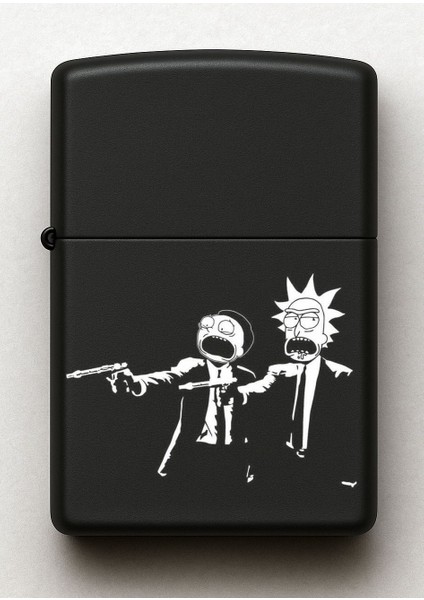 Rick And Morty Rick Fiction Desenli Kişiye Özel Isimli Siyah Benzinli Metal Çakmak fiyatları