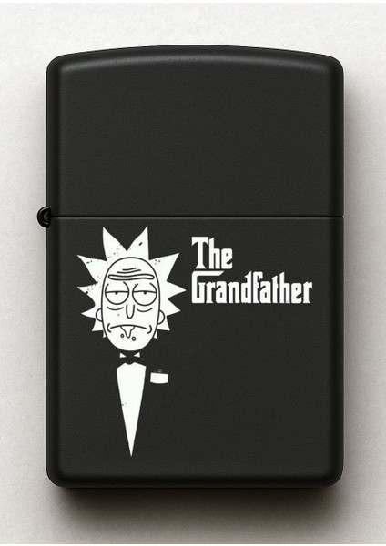 Rick The Grandfather Desenli Kişiye Özel Isimli Siyah Benzinli Metal Çakmak fiyatları
