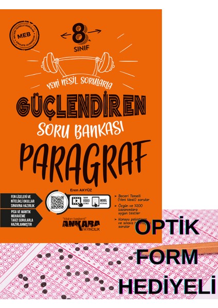 8. Sınıf Paragraf Güçlendiren Soru Bankası Optik Form Hediyeli