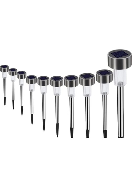 Metal Gövdeli Solar Bahçe Lambası 10 Lu Paket