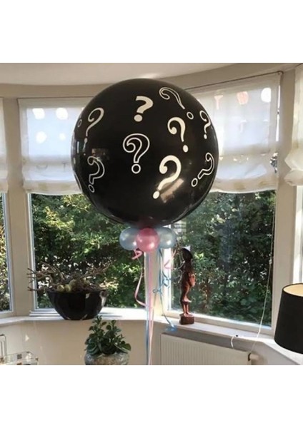 Konfetili Cinsiyet Balonu 18'' 45 cm Siyah Cinsiyet Partisi fiyatları