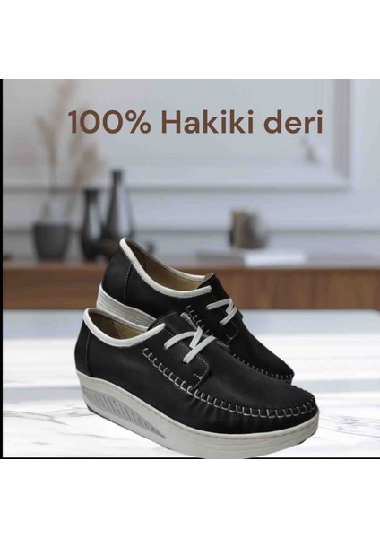 2001 Siyah Deri Yürüyüş Ayakkabısı
