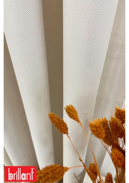 Keten Krem Renk 1/2,5 Normal Pile Kalın Tek Kanat Fon Perde