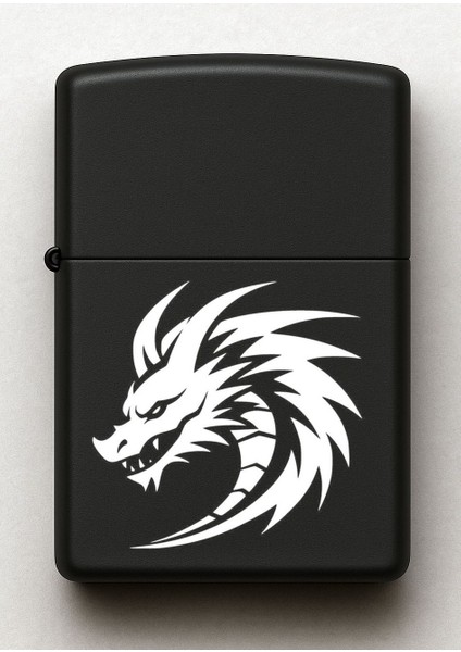 Ejderha Desenli Kişiye Özel Isimli Siyah Benzinli Metal Çakmak 2 fiyatları