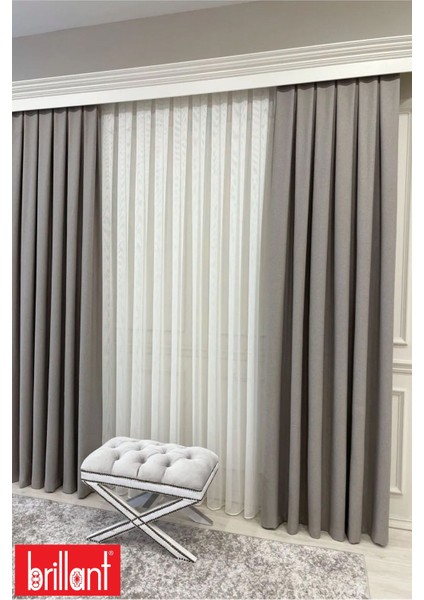 Keten Taş Rengi 1/2,5 Normal Pile Kalın Tek Kanat Fon Perde fırsatları