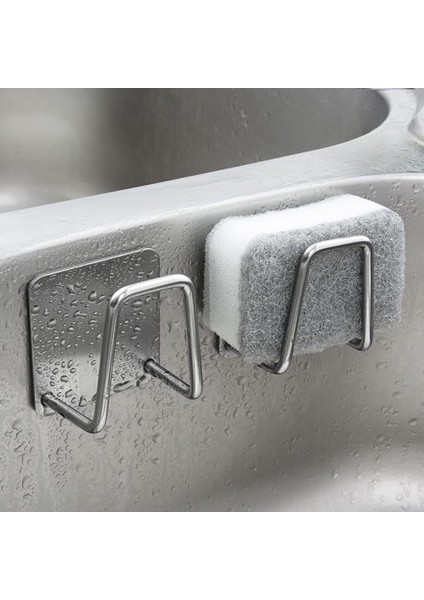 Bulaşık Süngeri Tutacağı Yapışkanlı Paslanmaz Çelik Bulaşık Sünger Tutucu Askı 2 Adet M- Sng1 indirimleri