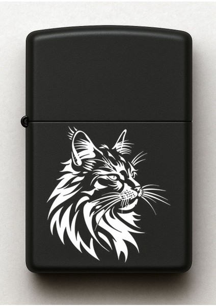 Kedi Desenli Kişiye Özel Isimli Siyah Benzinli Metal Çakmak 2 fiyatları