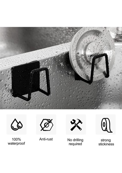 Bulaşık Süngeri Tutacağı Paslanmaz Çelik Yapışkanlı Sünger Tutucu Çok Amaçlı Askı 2 Adet M- Sng1