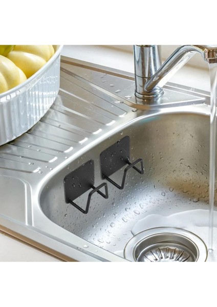 Musluk Yanı Sünger'lik Sünger Askılığı Evye Sünger'liği Banyo Mutfak Düzenleyici 2 Adet M-Sng1