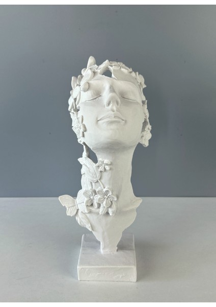 Çiçek Kadın Dekoratif Biblo Heykel 30 cm x 12 cm