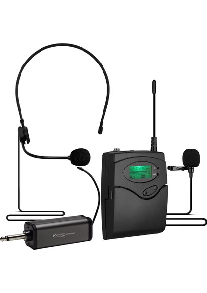 Magıcvoıce MV-1303Y Uhf 1 Yaka + 1 Headset Kablosuz Telsiz Mikrofon (4604)