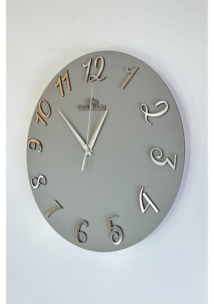 Aynalı Plexiglass Rakamlı Duvar Saati, Sessiz Mekanizma 37X37CM, Antrasit-Gümüş fiyatları