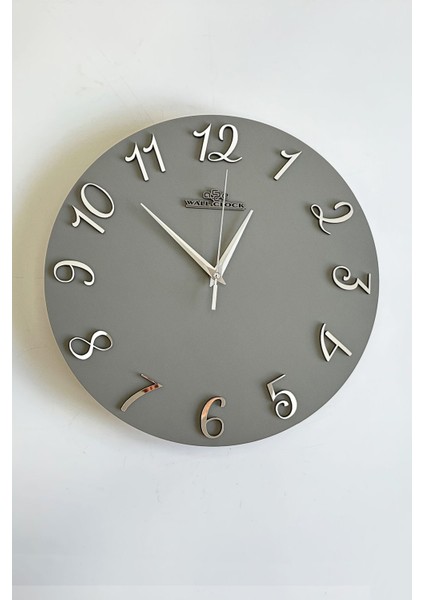 Aynalı Plexiglass Rakamlı Duvar Saati, Sessiz Mekanizma 37X37CM, Antrasit-Gümüş modelleri