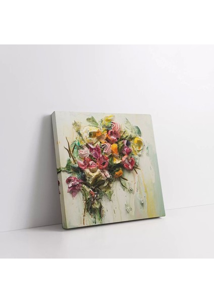 Rengarenk Gül Çiçekli Kanvas Tablo fiyatları