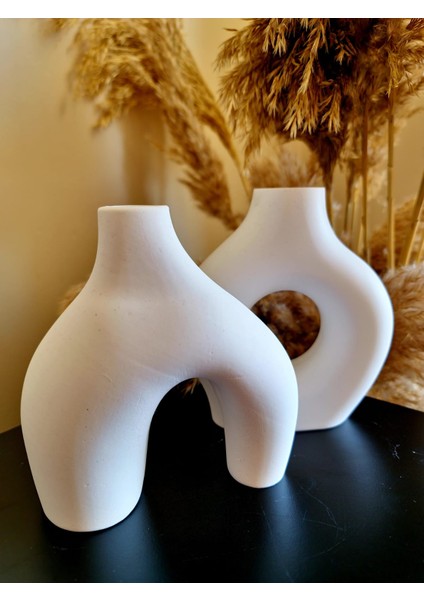 2'li Vazo Set & Iskandinav Dekoratif Vazo Set (15*14 Cm) fiyatları