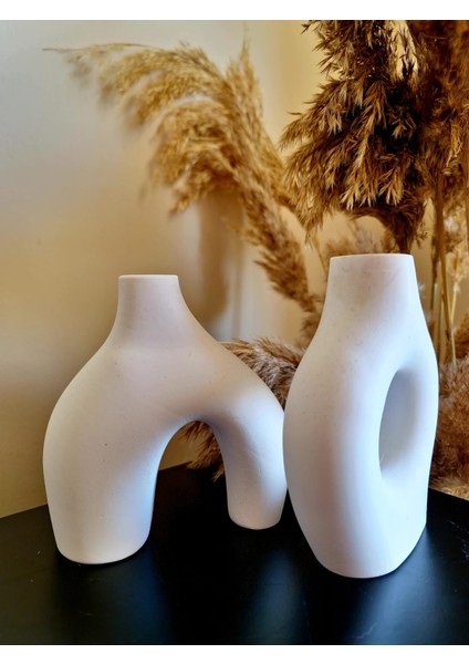 2'li Vazo Set & Iskandinav Dekoratif Vazo Set (15*14 Cm) fırsatları